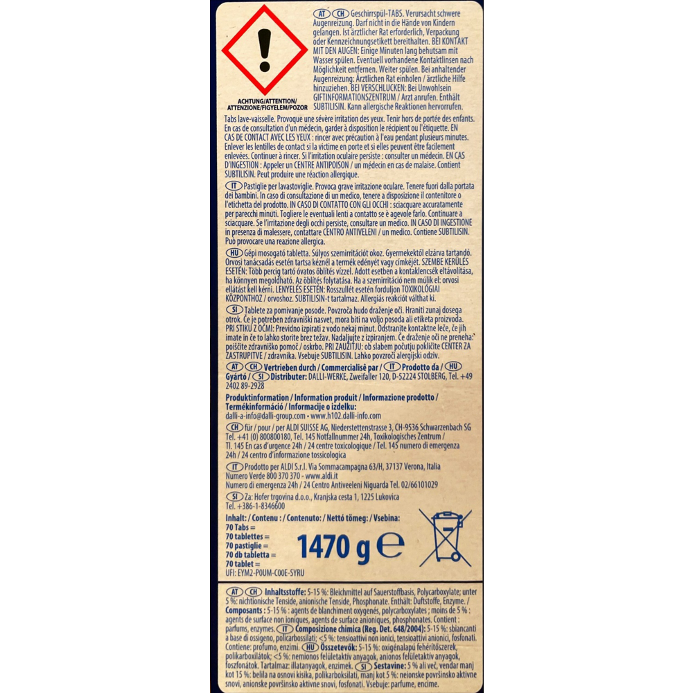 ROKSH Spül & Putzmittel TANDIL Geschirrspültabs All in One 70 Tabs