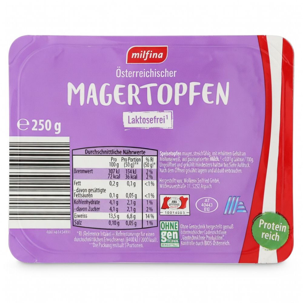 Milfina Topfen Mager Laktosefrei