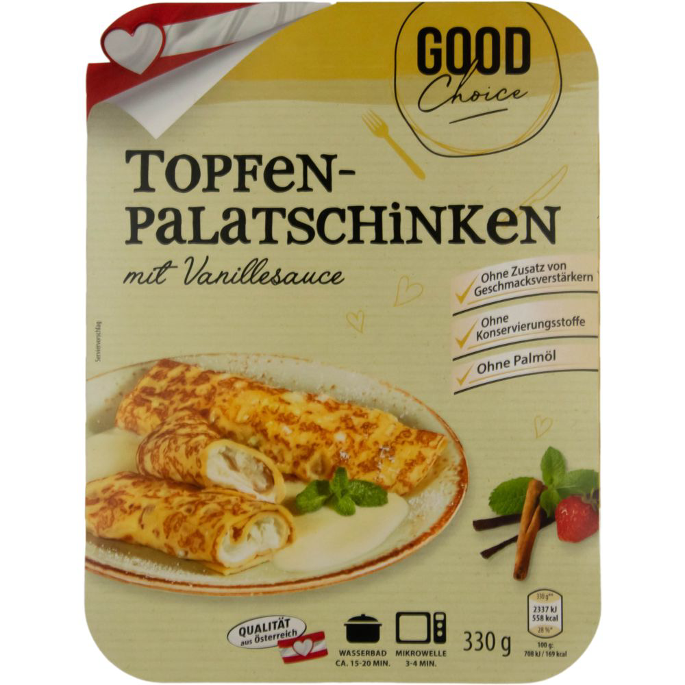 ROKSH Schnelle Küche GOOD CHOICE Topfen-Palatschinken mit Vanillesauce