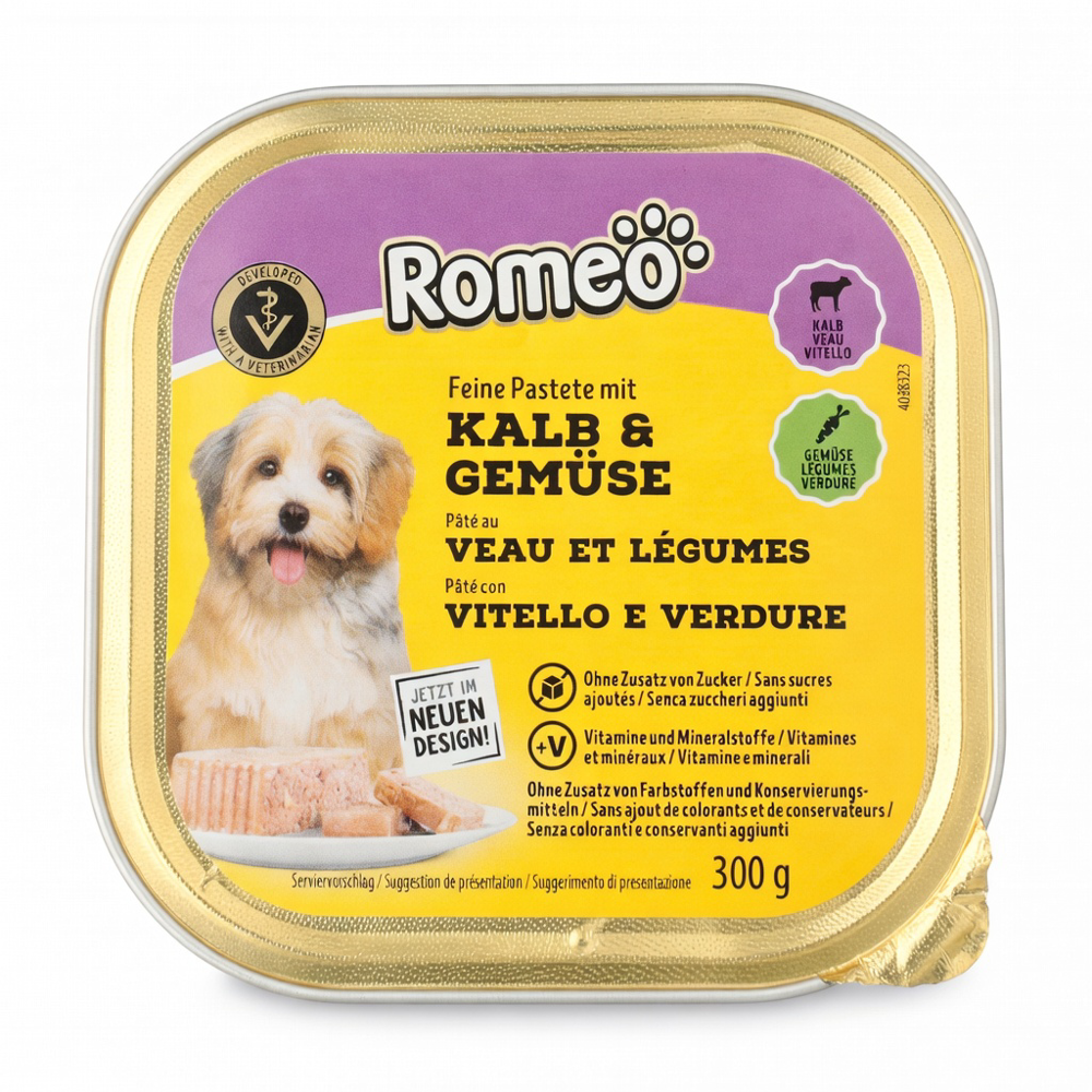 Hundefutternass Gemuese Kalb