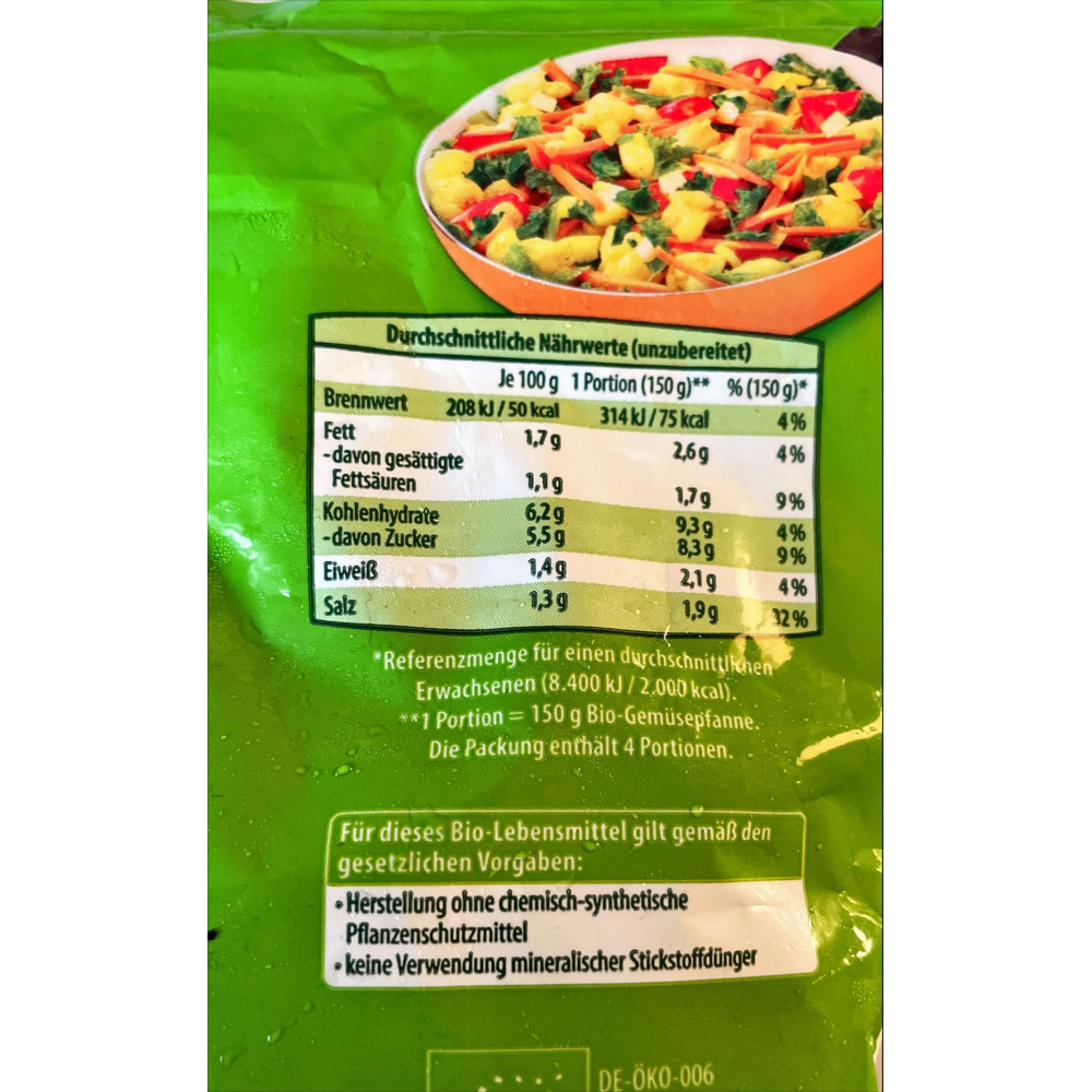 ROKSH Gemüse &amp; Obst GUT BIO Gemüsepfanne Chinesische Art 600g