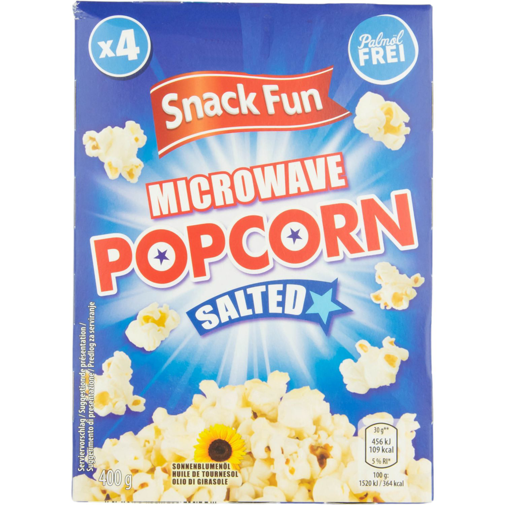 ROKSH Salzgebäck & Kräcker SNACK FUN Popcorn Gesalzen 400g