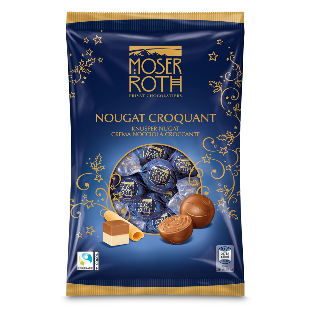ROKSH Weihnachten MOSER ROTH Premium Schokoladenkugeln Praliné 150g