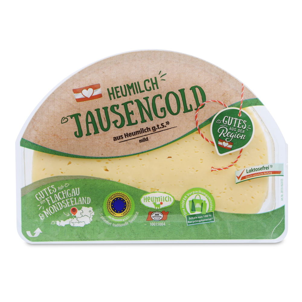 Austria product data sample: GUTES AUS DER REGION Heumilchkäse Jausengold 270g