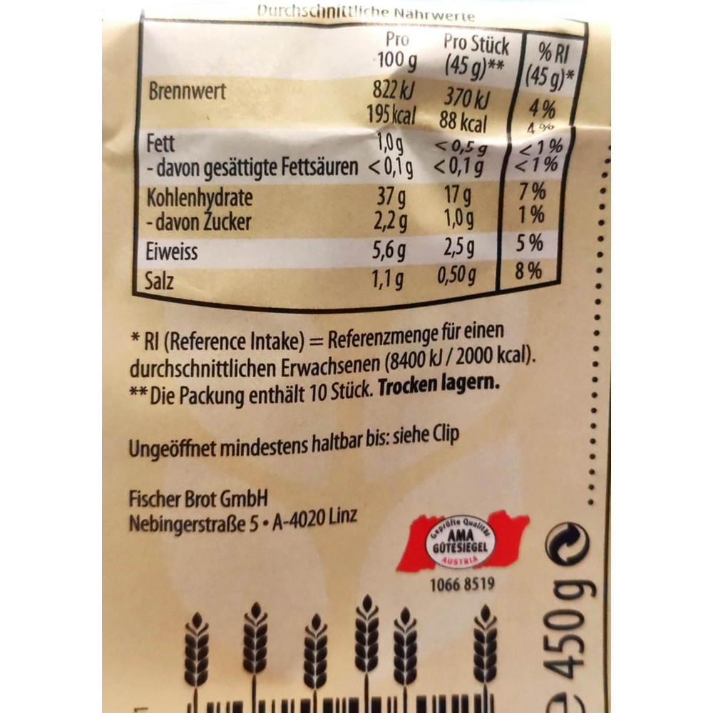 ROKSH Brot &amp; Gebäck GUTES VOM BÄCKER Vollkorn-Roggenbrot geschnitten