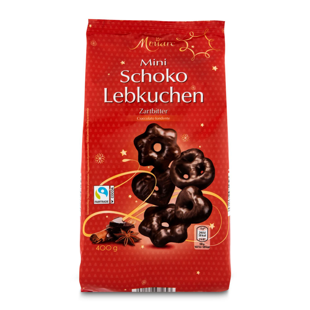 ROKSH Weihnachten MONARC Mini Schoko Lebkuchen Zartbitter 400g