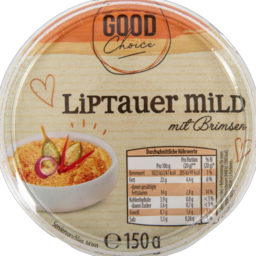 ROKSH Aufstriche & Co GOOD CHOICE Liptauer Mild 150g