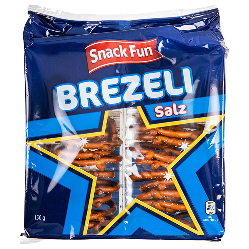 ROKSH Salzgebäck Kräcker SNACK FUN Brezeli Salz 150g