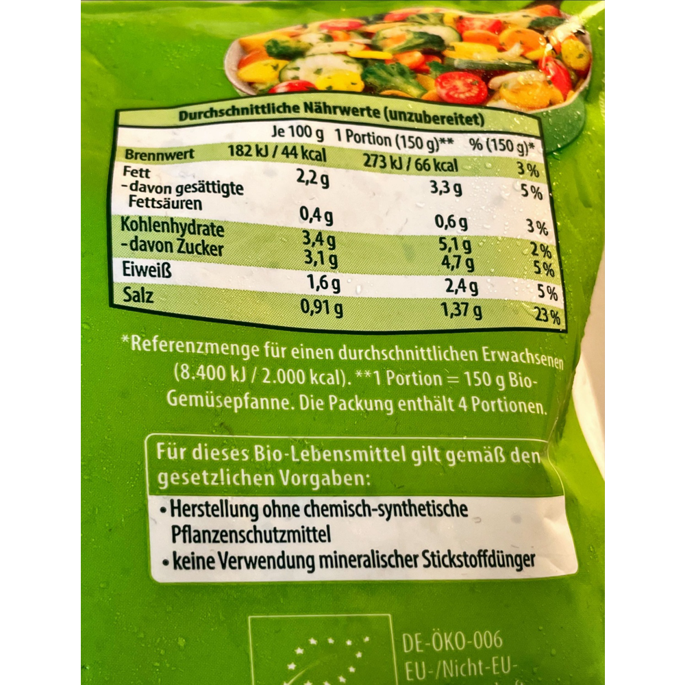 ROKSH Gemüse &amp; Obst GUT BIO Gemüsepfanne Mediterran Art 600g