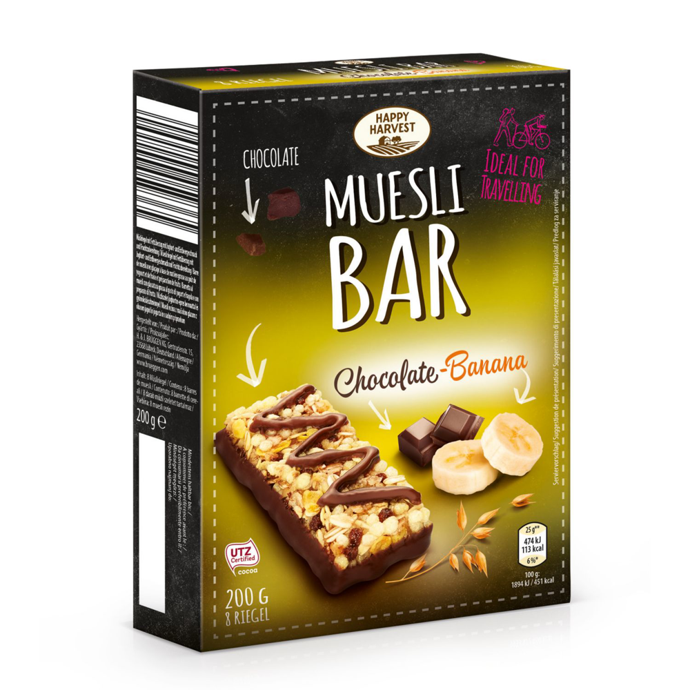 ROKSH Müsli & Cerealien HAPPY HARVEST Müslibar ChocolateBanana 200g