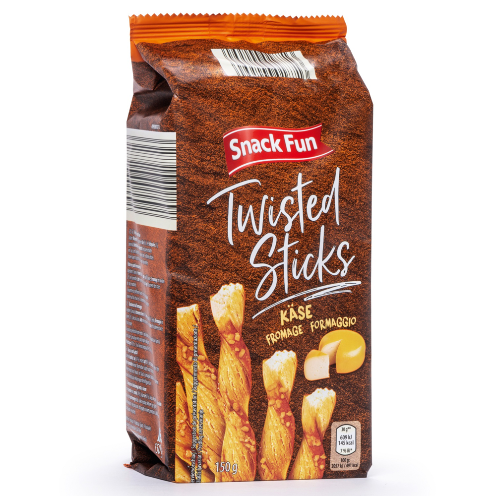 ROKSH Salzgebäck &amp; Kräcker SNACK FUN Twisted Sticks Käse 150g