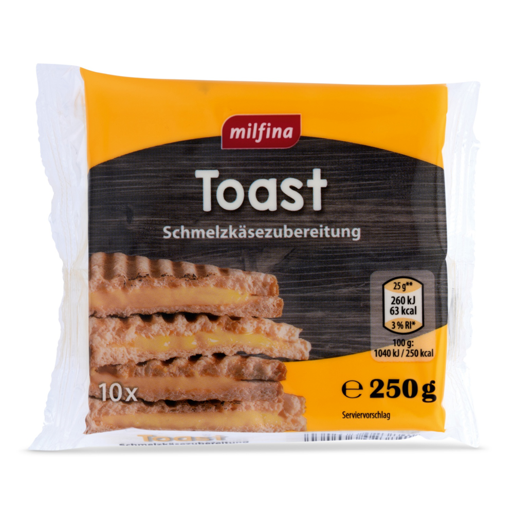 Austria product data sample: MILFINA Toastkäse mild-fein 200g