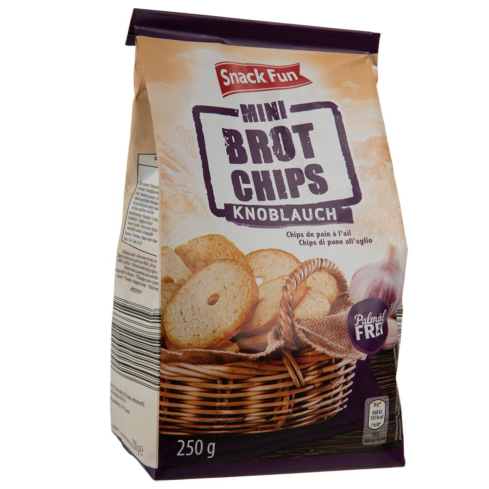 ROKSH Salzgebäck &amp; Kräcker SNACK FUN Brotchips Knoblauch 250g HOFER