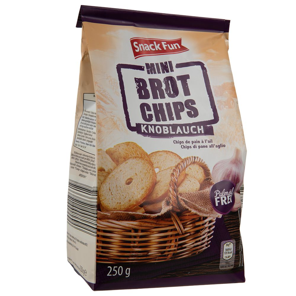 ROKSH Salzgebäck & Kräcker SNACK FUN Brotchips Knoblauch 250g HOFER