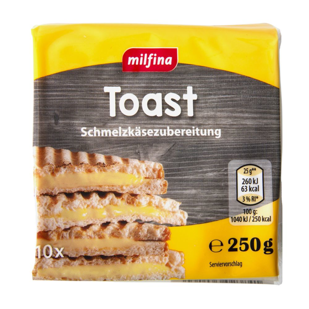 ROKSH Frischkäse &amp; Co MILFINA Toastkäsescheiben 250g