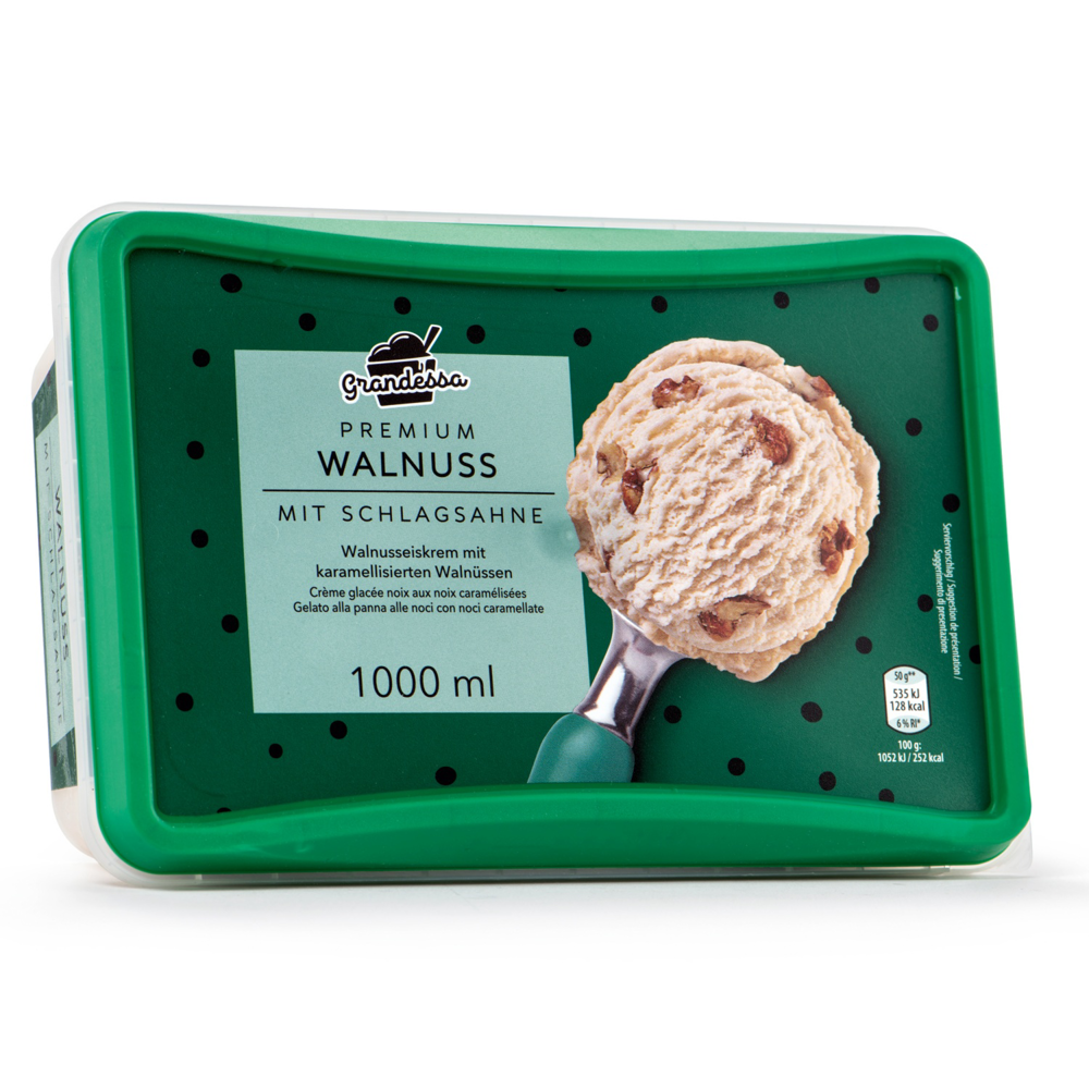 ROKSH Desserts, Backwaren &amp; Eis GRANDESSA Premium Walnuss Eis 1l