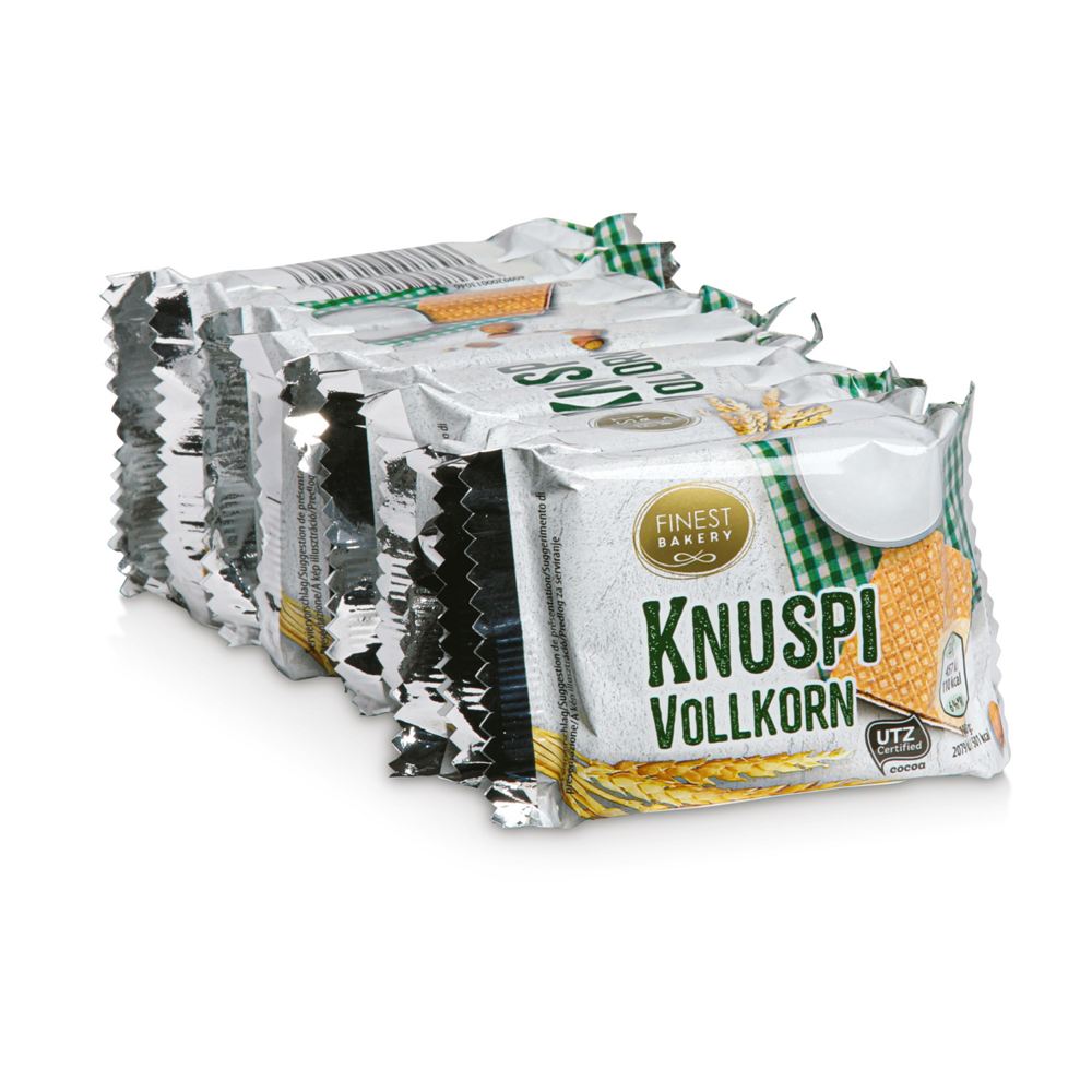 ROKSH Waffeln FINEST BAKERY Knuspi 10x Vollkorn 220g HOFER