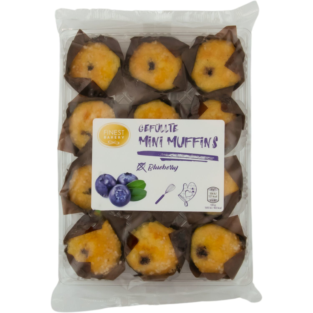 ROKSH Süße Backwaren FINEST BAKERY Gefüllte Mini Muffins Blueberry