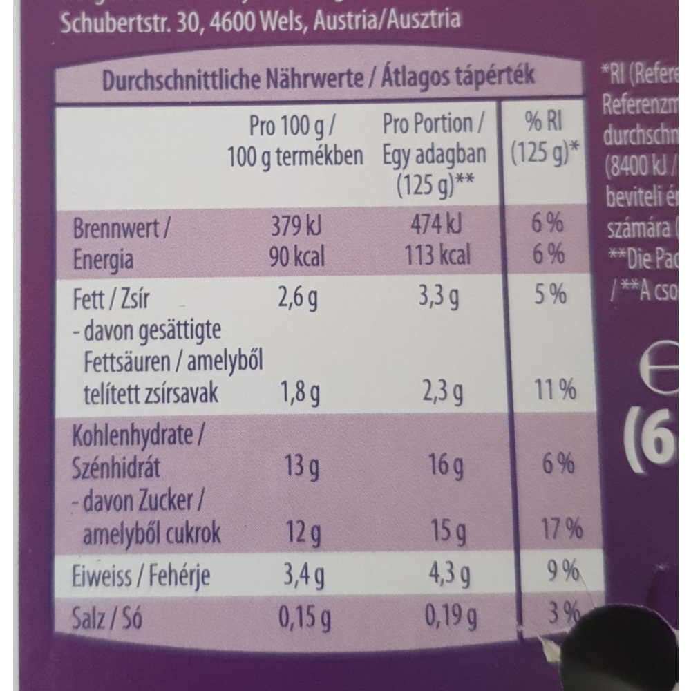 ROKSH Fruchtjoghurt MILFINA Lactiv Joghurt Dörrpflaume 750g HOFER