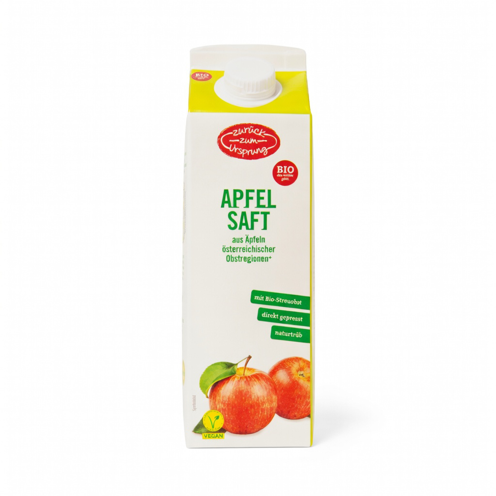 ZURÜCK ZUM URSPRUNG Apfelsaft Bio Direktsaft Naturtrueb