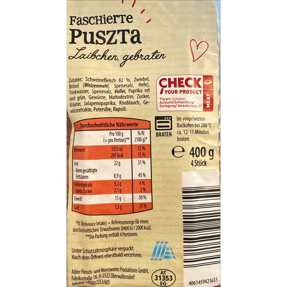 ROKSH Schwein &amp; Spezialitäten GOOD CHOICE Faschierte Puszta 400g