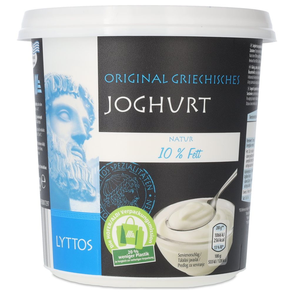 Austria product data sample: LYTTOS Original Griechisches Joghurt Natur 10 % Fett 1kg