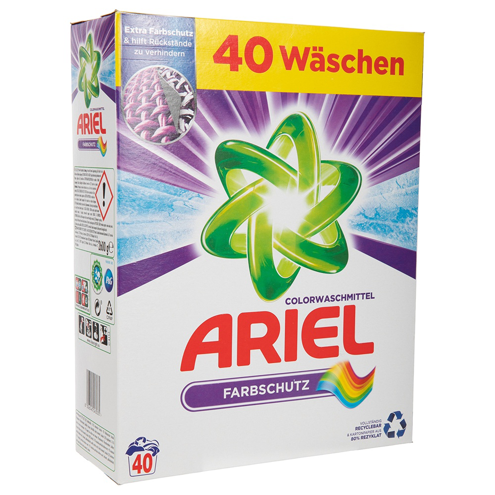 ROKSH Waschmittel ARIEL Pulver Colorwaschmittel 40 Wäschen 2,6kg HOFER