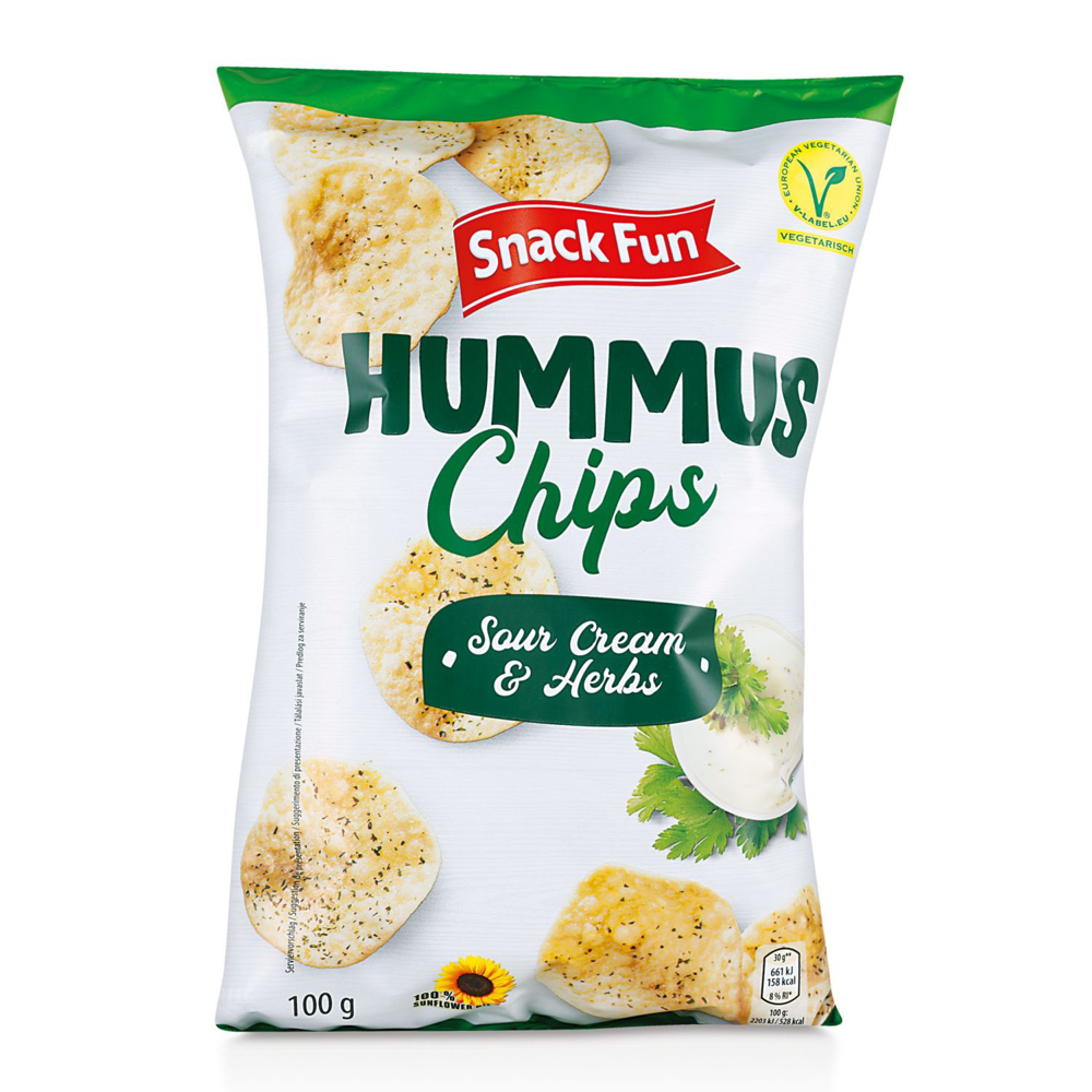 ROKSH Chips SNACK FUN Hummus Chips Sour Cream und Herbs 100g