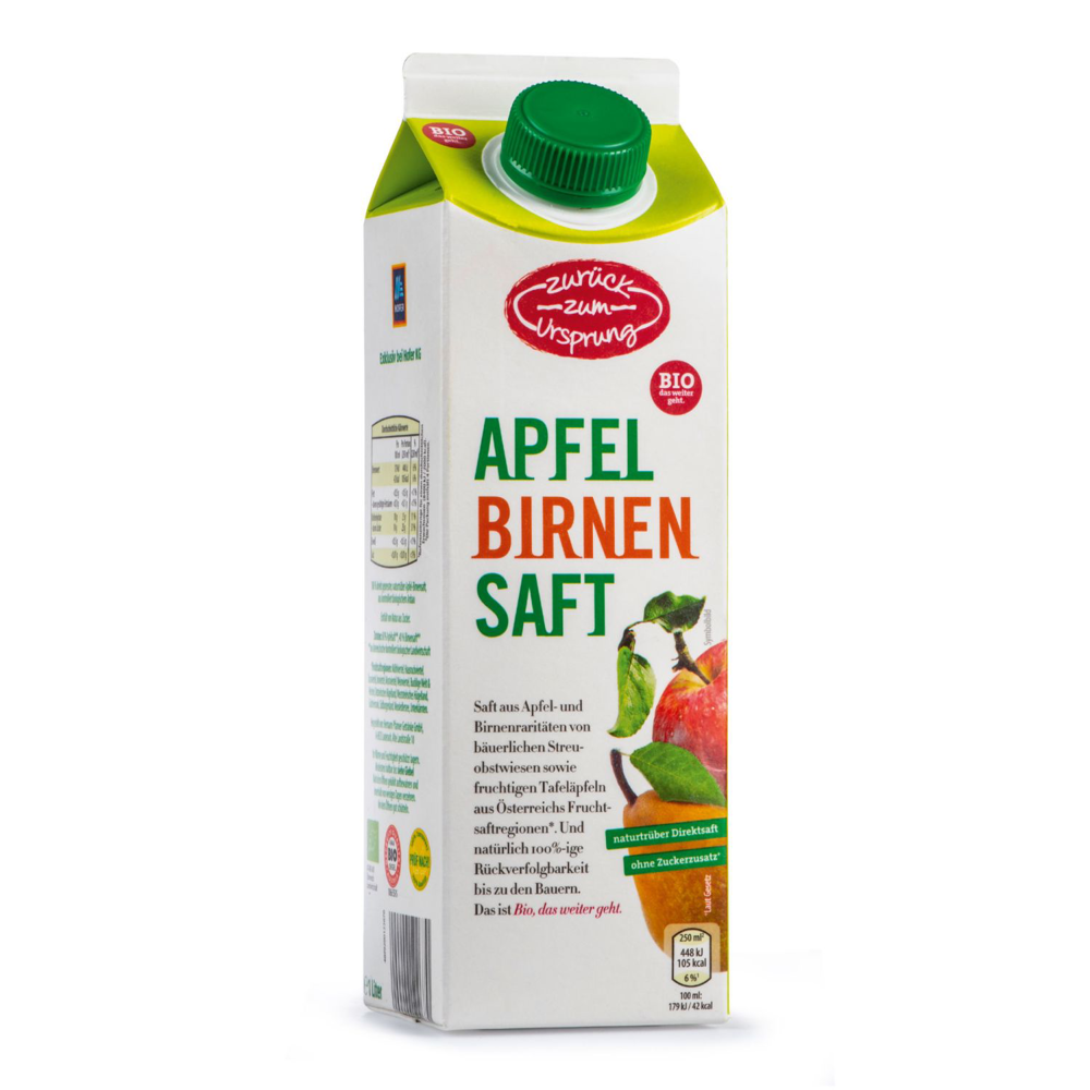ROKSH Fruchtsäfte ZURÜCK ZUM URSPRUNG Apfel-Birnen Saft 1l